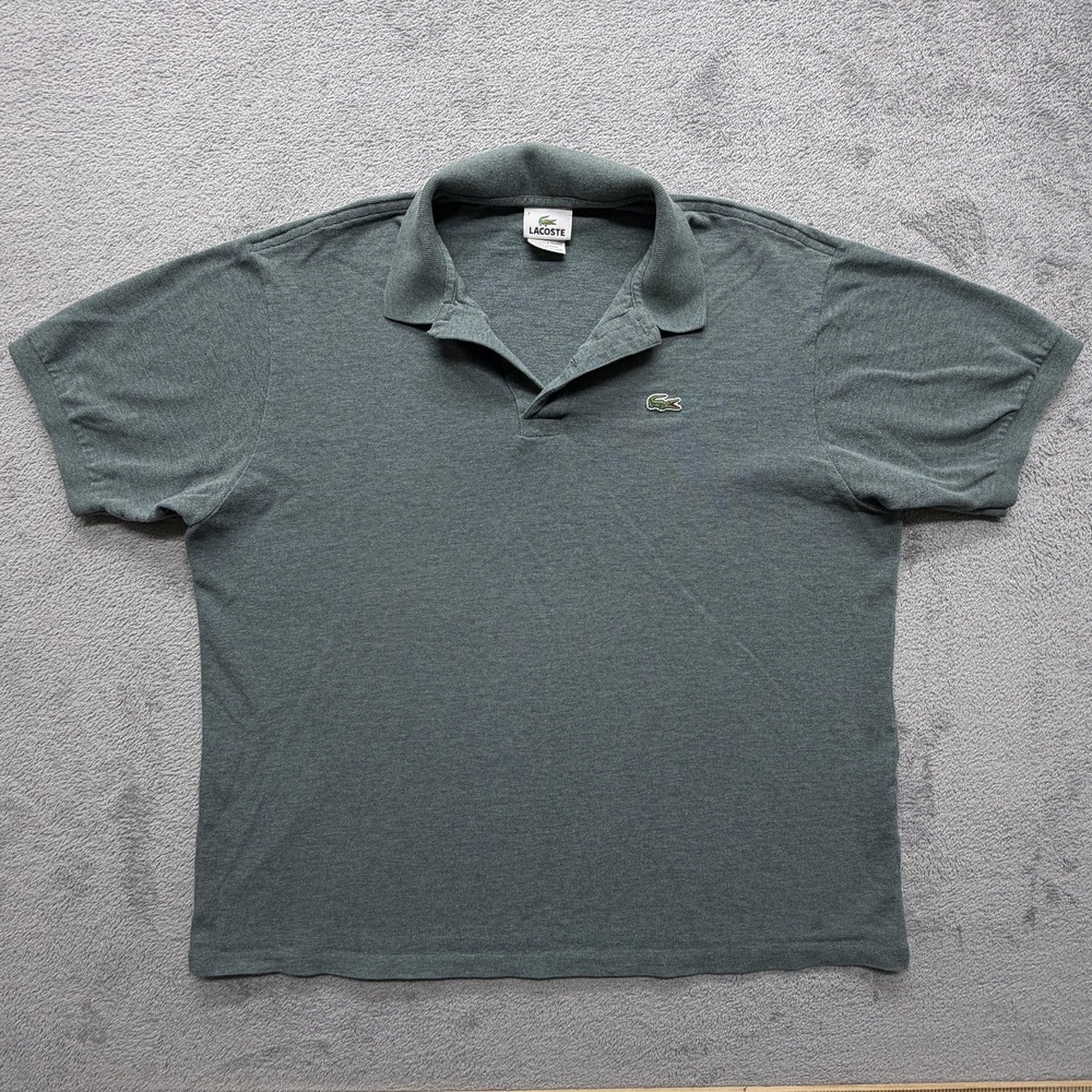 Lacoste Polo Shirt Mens 2XL Green Short Sleeve 100% Cotton Classic Croc‎ Logo